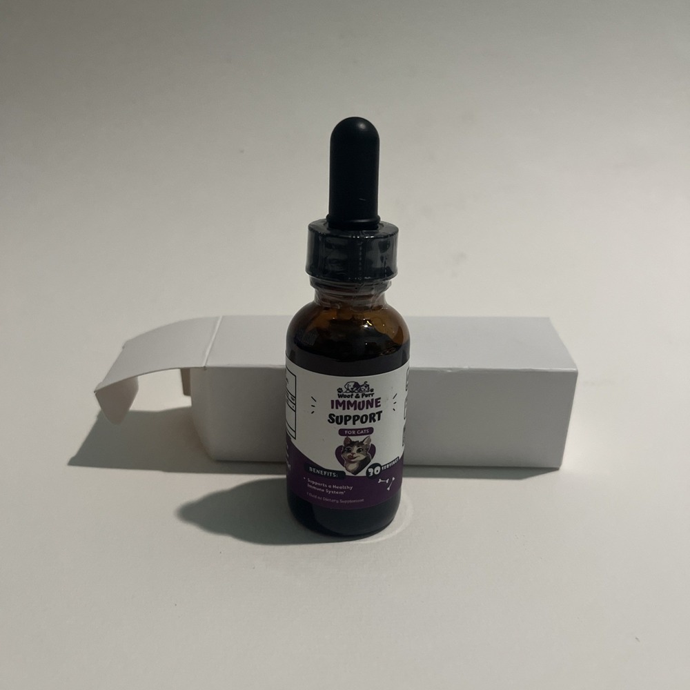 Woof & Purr Immune Support For Cats 30‎ Servings 1 Fl Oz, Natural, Made In USA